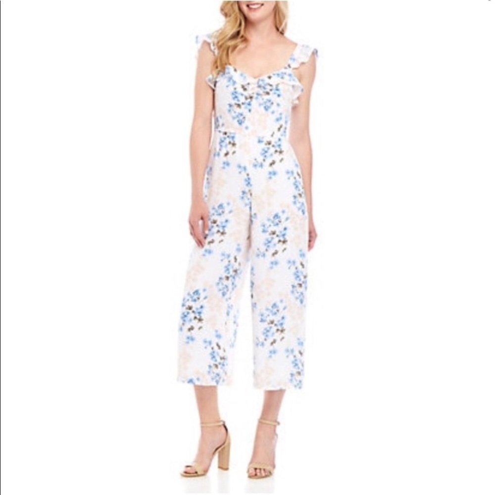 June & Hudson Floral Ruffled Jumpsuit Small